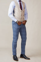 MARC DARCY Kelvin Double Breasted stone Waistcoat Stone view 17