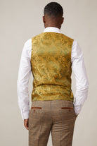 MARC DARCY Kelvin Double Breasted Tan Waistcoat TAN model front view