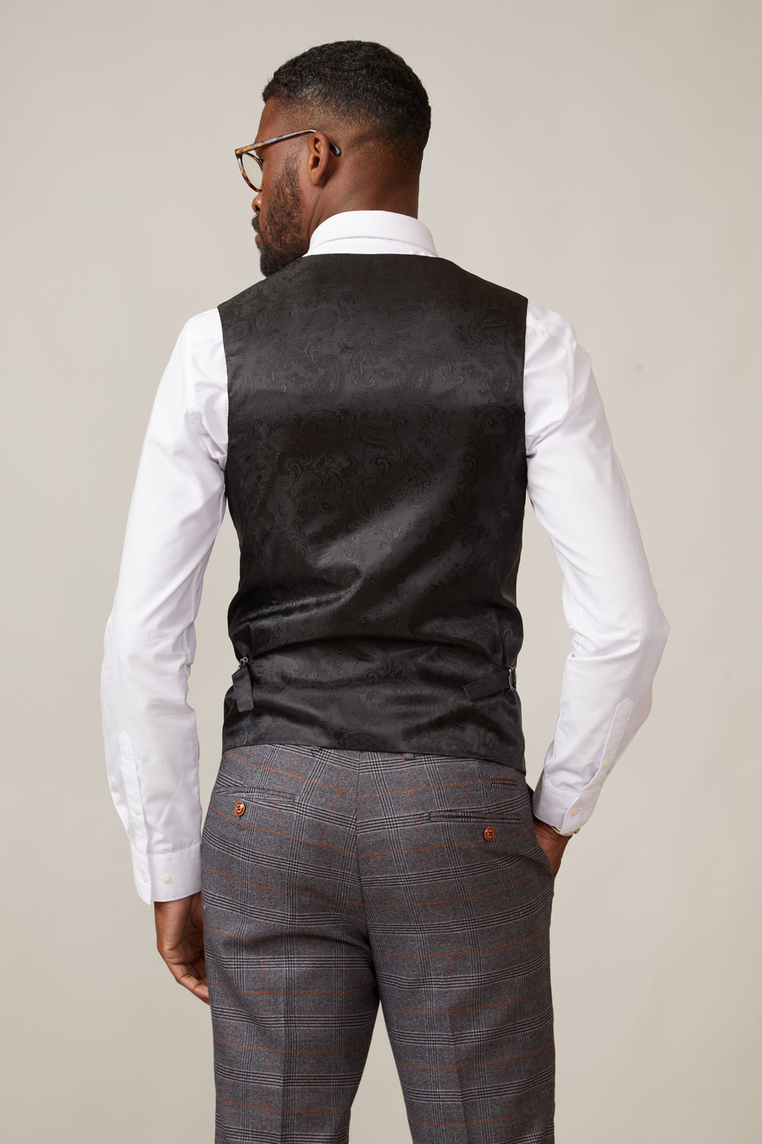 MARC DARCY Kelvin Single Breasted Black Waistcoat Black model front view