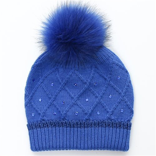 Ladoes Brenda Cobalt Hat-Ghost Front View