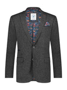 A Fish Named Fred Dark Grey Pique Blazer Dark Grey front view