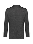 A Fish Named Fred Dark Grey Pique Blazer Dark Grey model front view