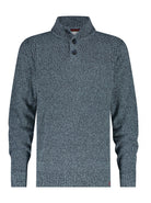 A Fish Named Fred Dark Grey Knitted Jumper Dark Grey front view