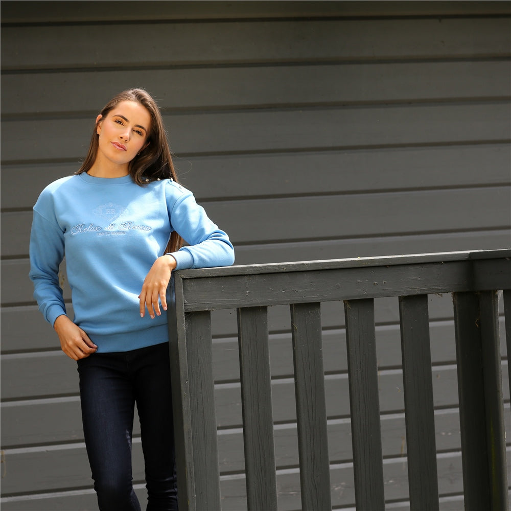 Ladies Kyla Denim Sweater-Model Front View