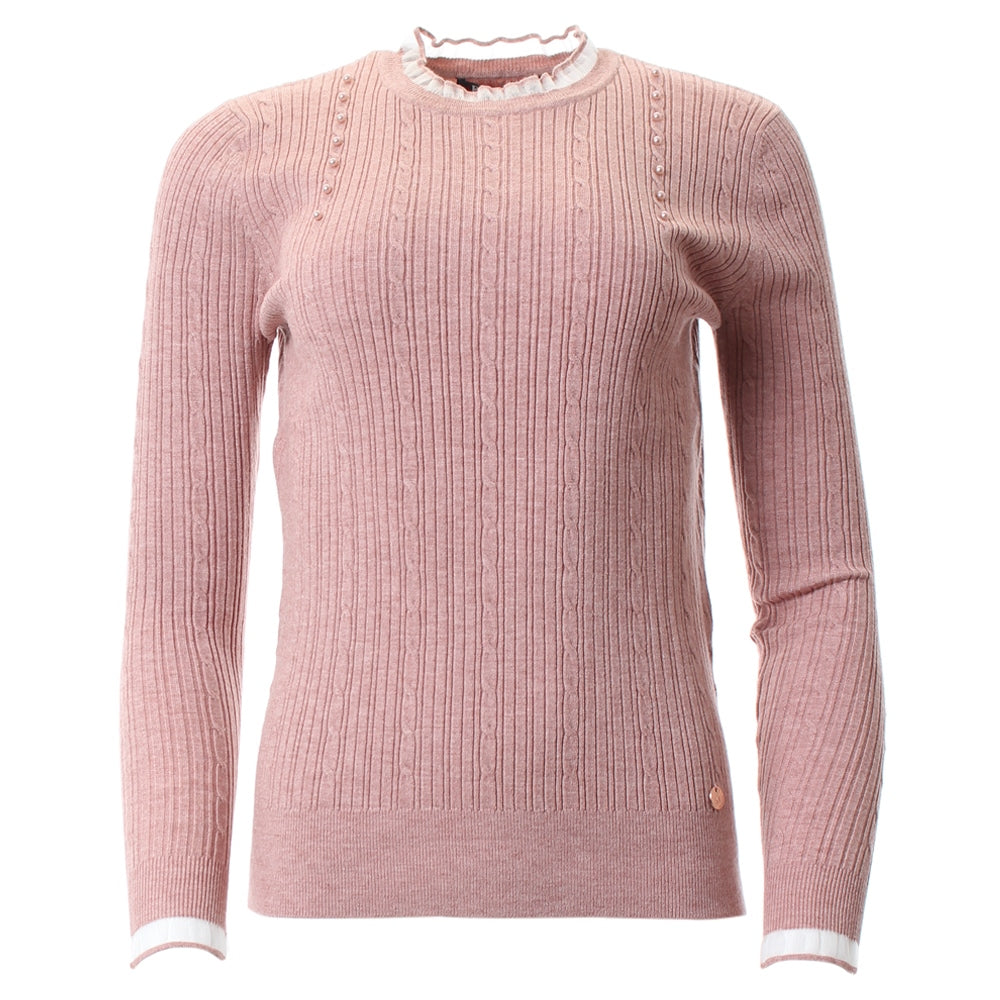 Ladies Holly Jumper - Blush-Ghost Front View