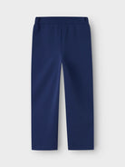 Navy blue pants on a light gray background
