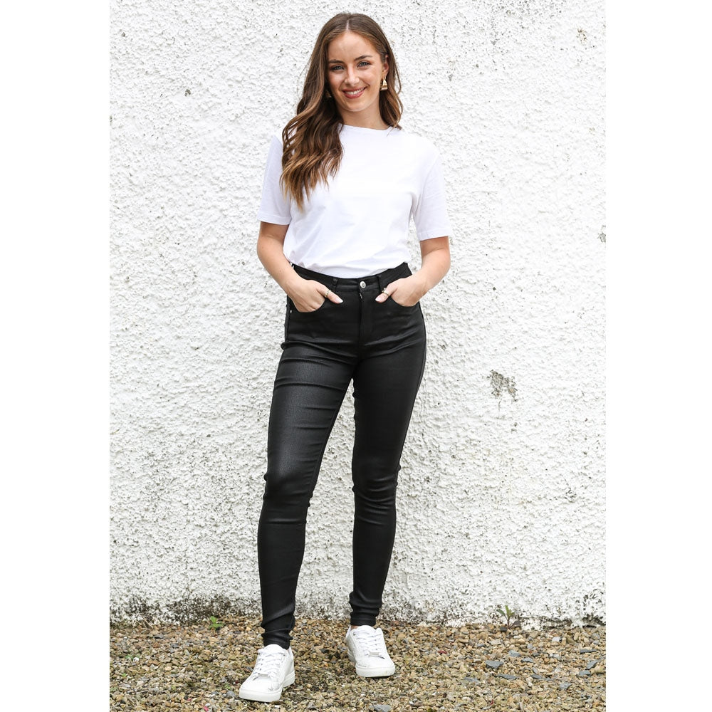RANT & RAVE LADIES Bronte Snake Jean - Black Black front view