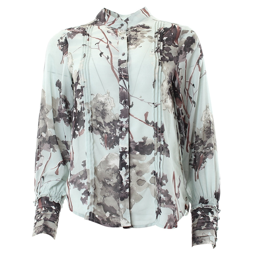 Ladies Skye Blouse - Light Blue-Ghost Front View