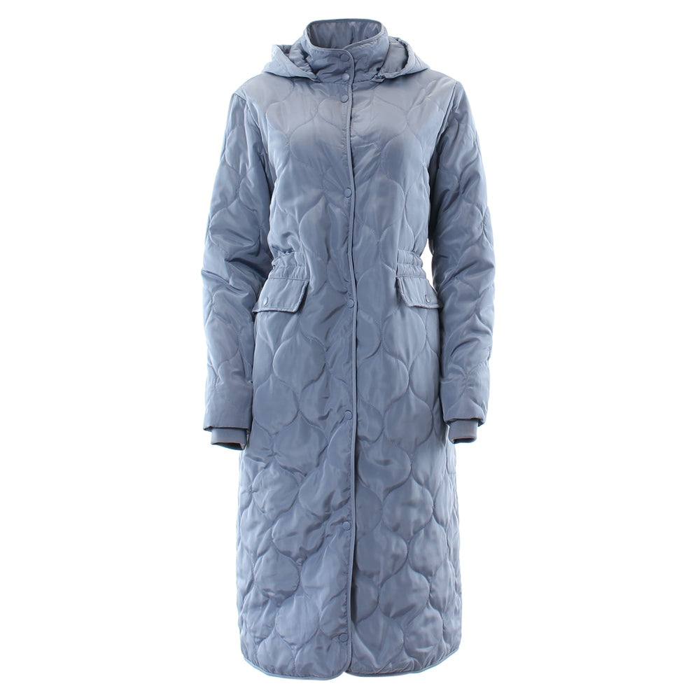 Ladies Catriona Coat - Denim-Closed Front View