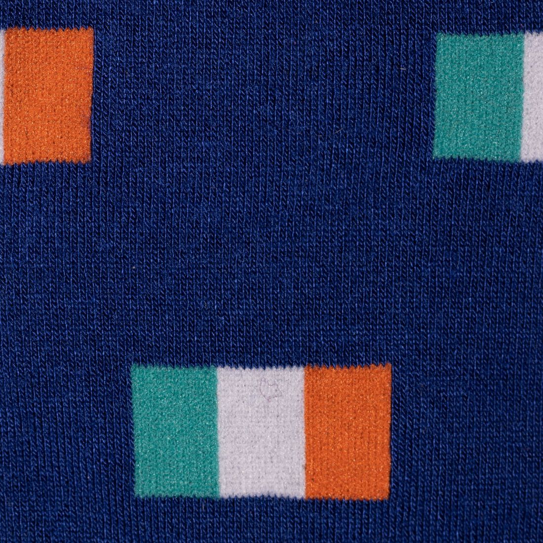 Navy fabric with Irish flag pattern