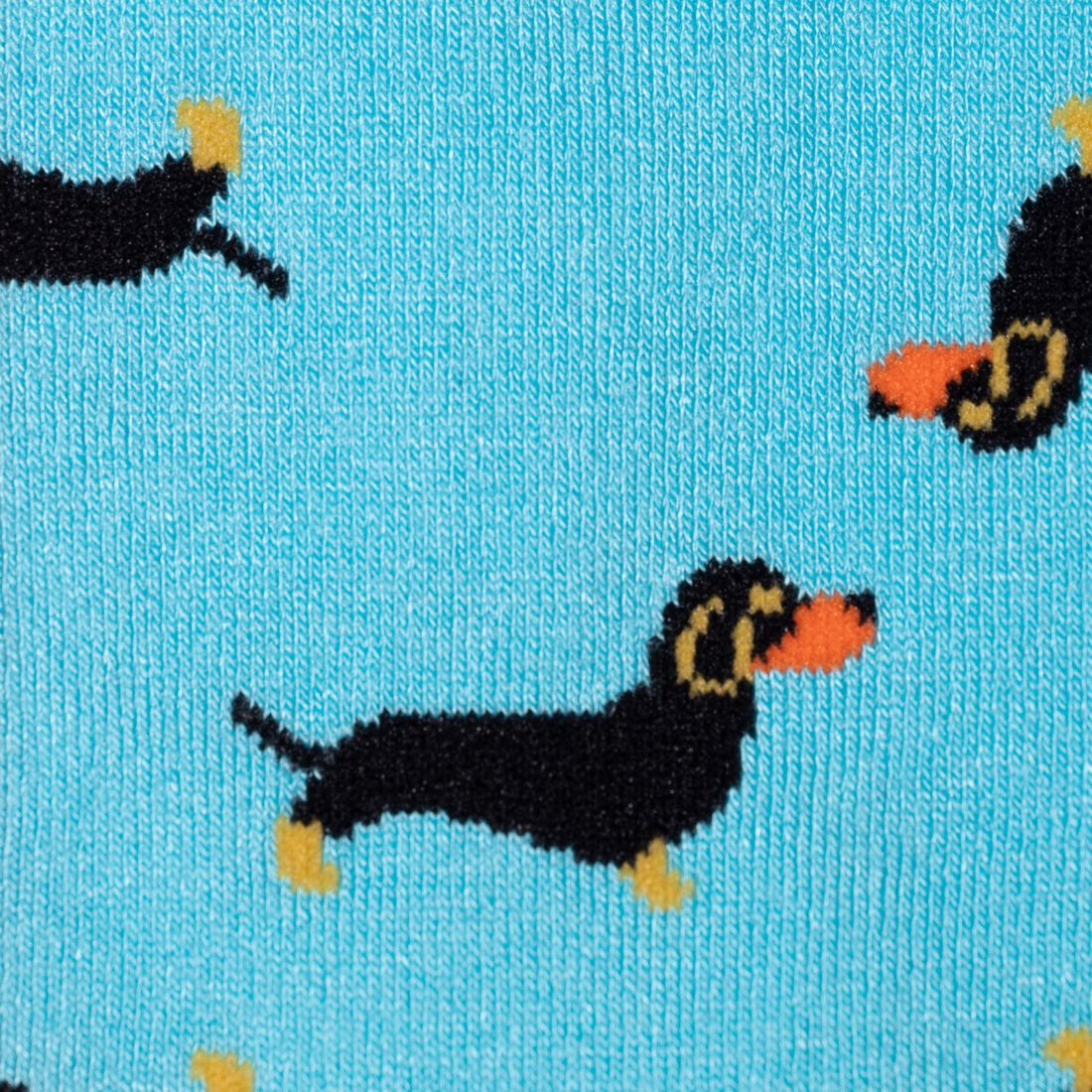 Swole Panda Sausage Dog Bamboo Socks BLUE/BLACK model front view