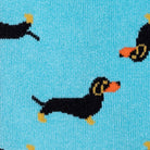 Swole Panda Sausage Dog Bamboo Socks BLUE/BLACK model front view