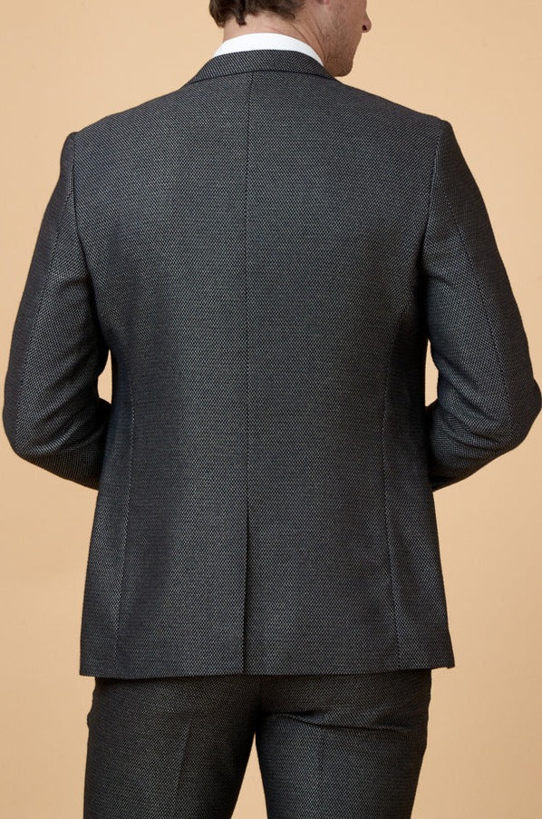 Spencer Charcoal Grey Tux Lapel Blazer-Back view