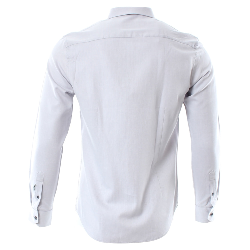 Men's Nathan Long Sleeve Grey Shirt-Back View