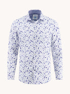 A Fish Named Fred Long Sleeve Shirt With Chess Pattern OFF WHITE model front view