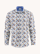 A Fish Named Fred Long Sleeve Shirt With Guitar Pattern-Off White Off White model front view