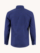 A Fish Named Fred Long Sleeve Navy Shirt With Wagon Pattern Navy model front view