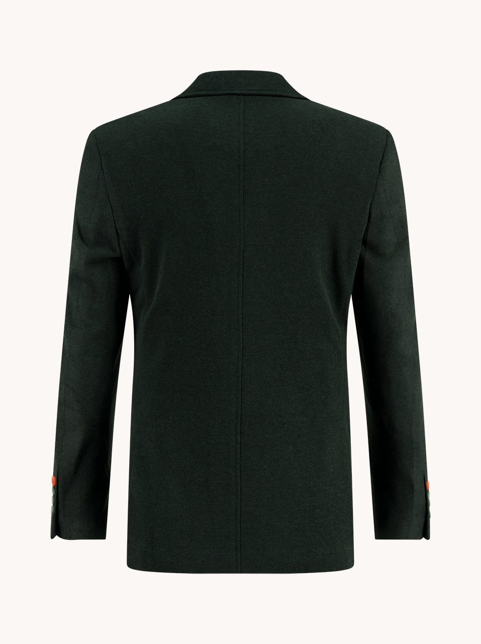Dark green blazer jacket on a white background