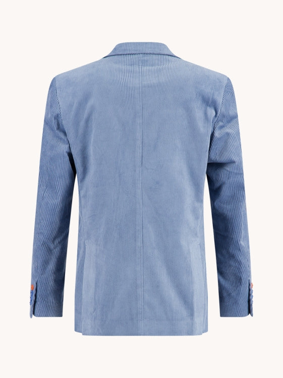 A Fish Named Fred Jeans Blue Rib Cord Blazer Jeans Blue model front view