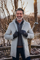 A Fish Named Fred Grey Funnel Neck Coat GREY front view