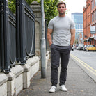 Front view of Henry cargo pants in grey