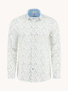 A Fish Named Fred Long Sleeve Shirt With Paint Stroke Pattern Multi/Green model front view