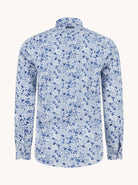 A Fish Named Fred Long Sleeve Flower/Lines Cobalt Shirt Cobalt detail view