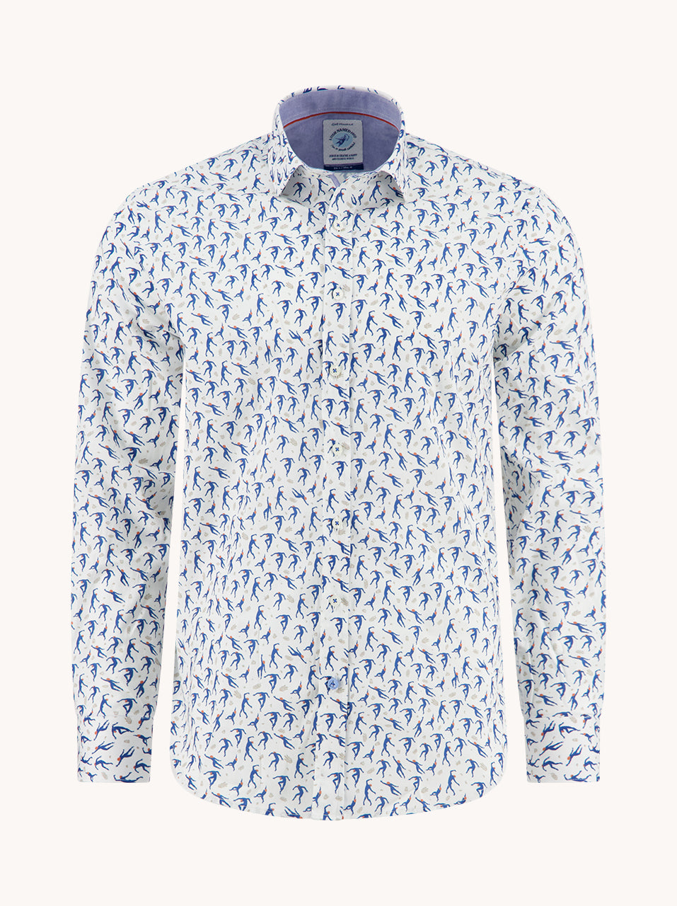 A Fish Named Fred Shirt Dancing off-white printed shirt front view