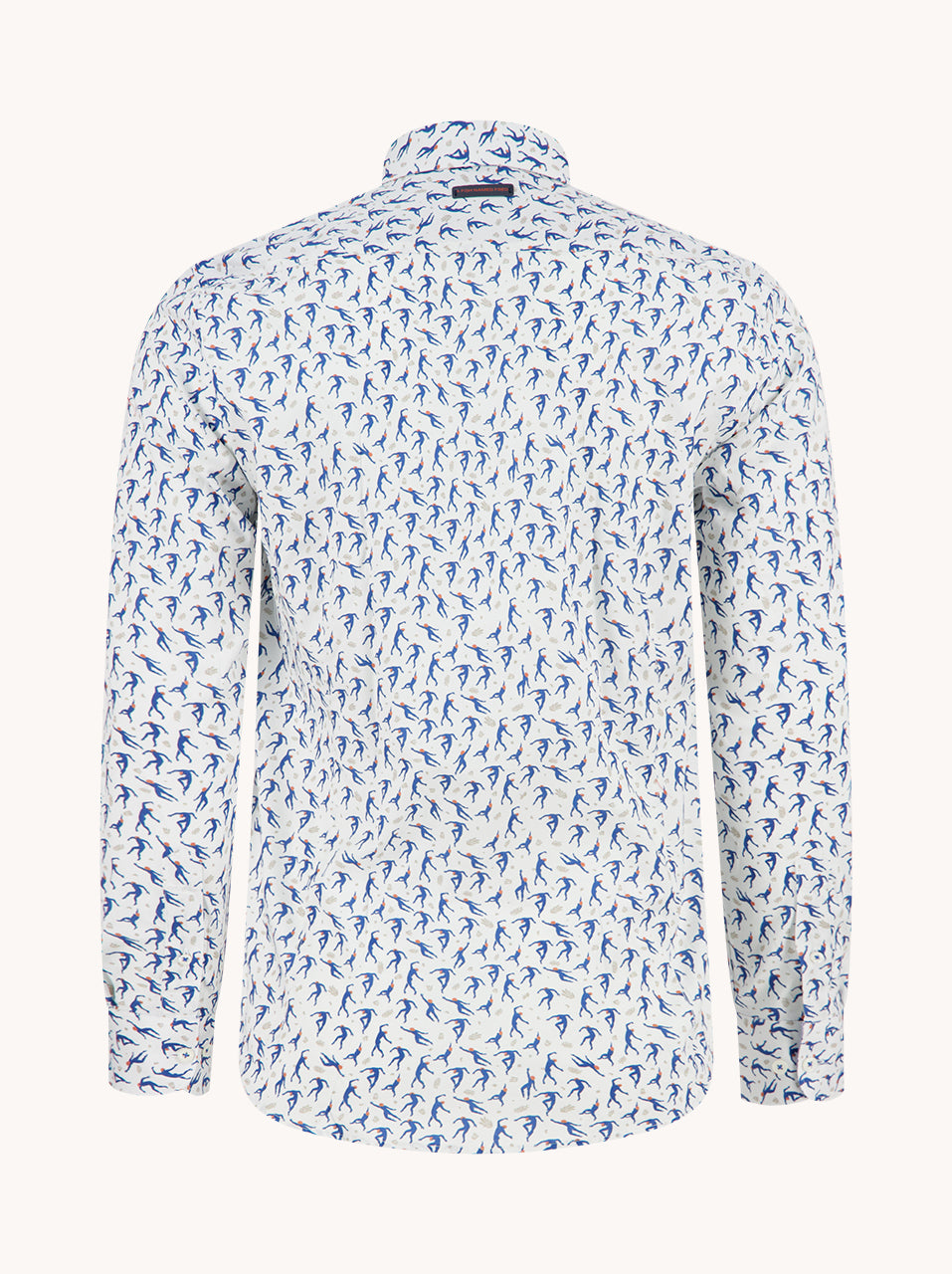 A Fish Named Fred Shirt Dancing off-white printed shirt back view