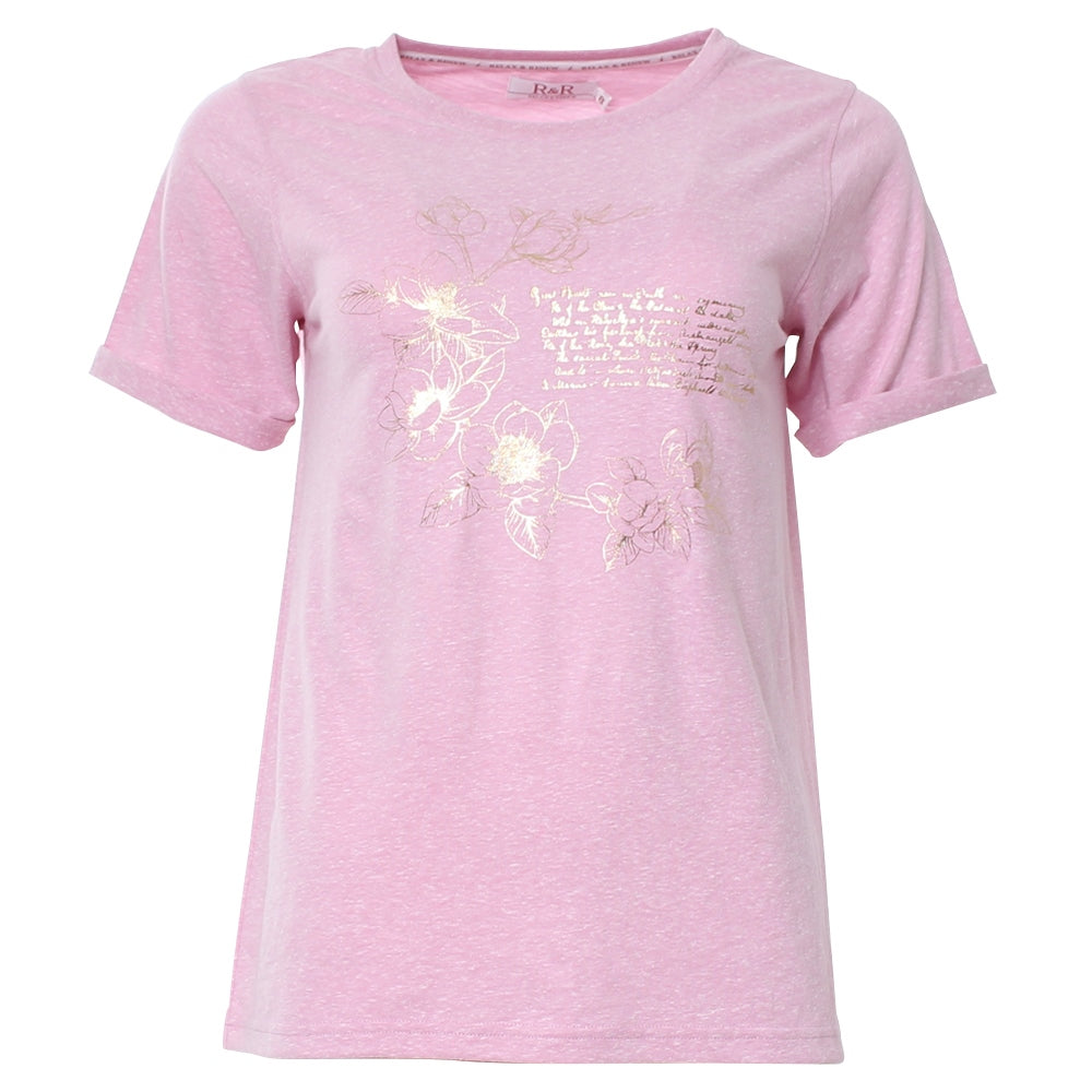 Ladies Eimear Pink T-Shirt-Ghost Front View