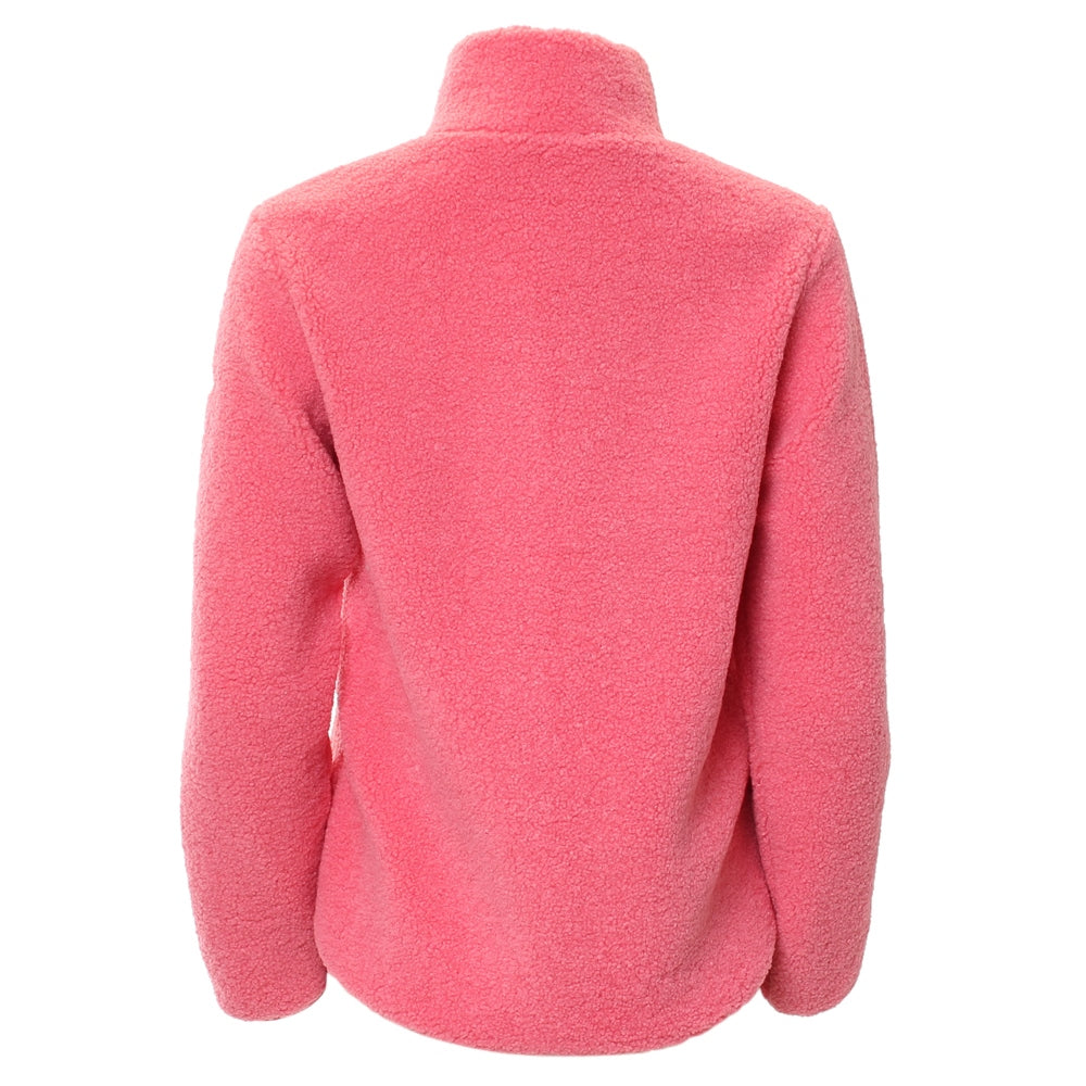 Ladies Relax & Renew - Rose Teddy Jacket - Bubble Gum-Back View