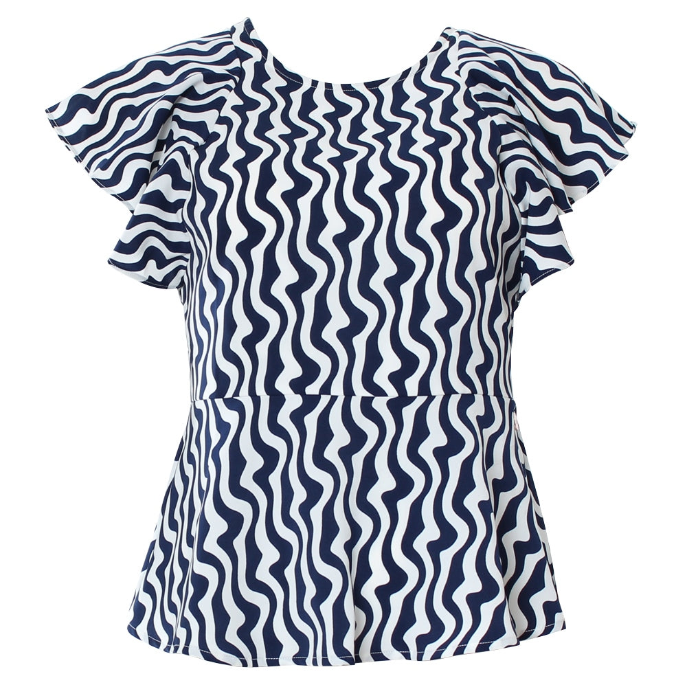 Ladies Polly Top - Navy-Front View