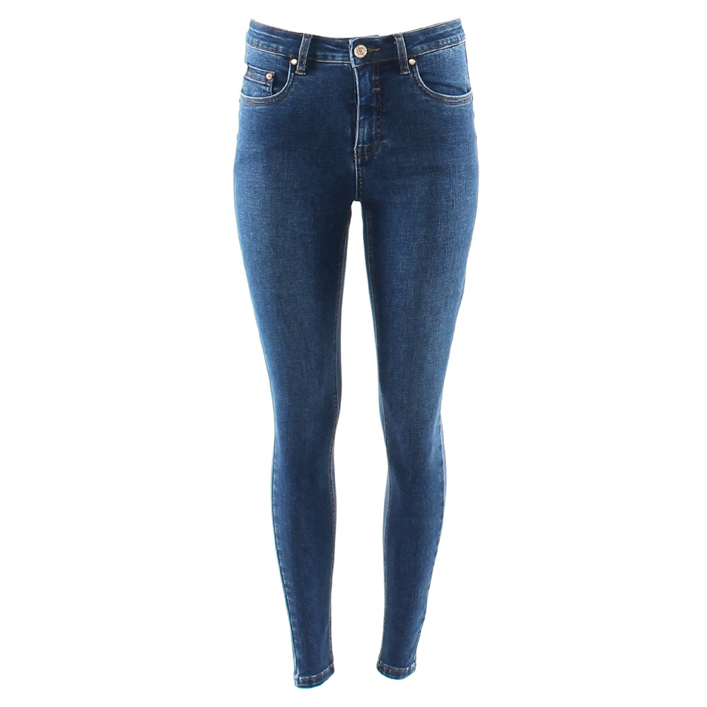 Ladies Sinead Skinny Jeans - Mid Wash-Front View