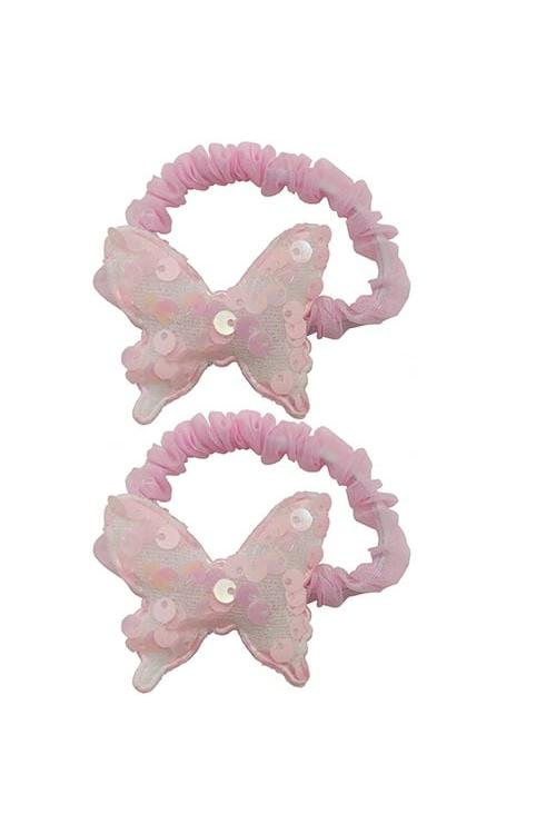 Girl's Pink 2 Pack Butterfly Set-Front View