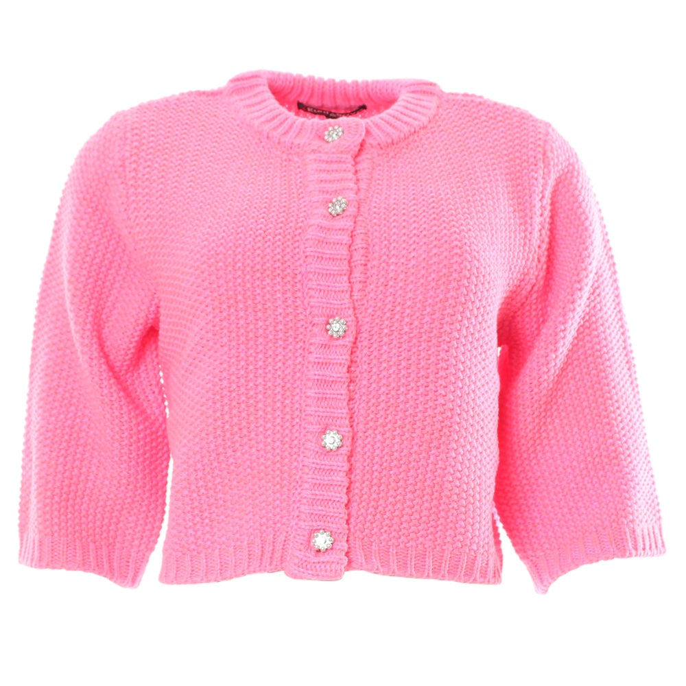 Ladies Lyn Cardigan - Pink-Front View