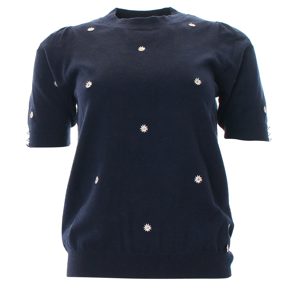 Ladies Ora Daisy Knit - Navy-Front View