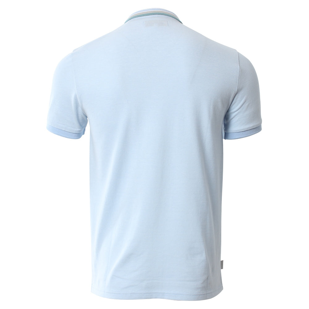 Men's Hanley Sky Blue Polo Shirt-Back View