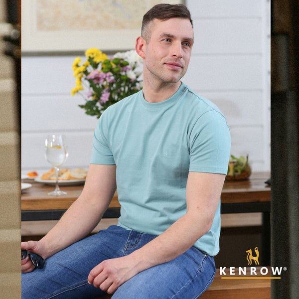 Men's Ken Teal Tee-Side View