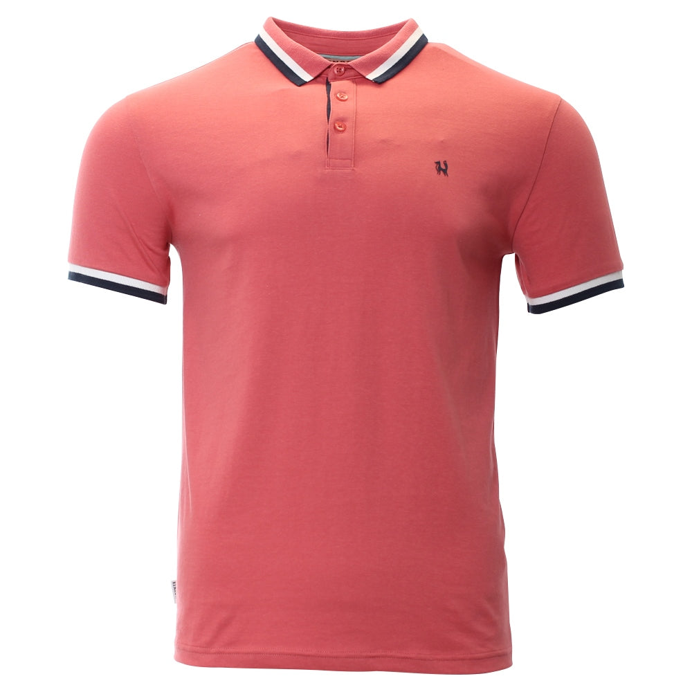 Men's Patrick Coral Polo Shirt-Front View