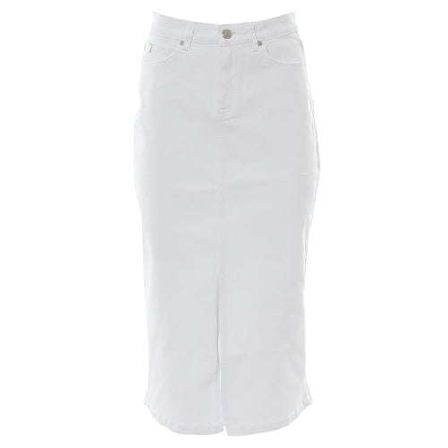 Ladies Ragan White Denim Skirt-Front View