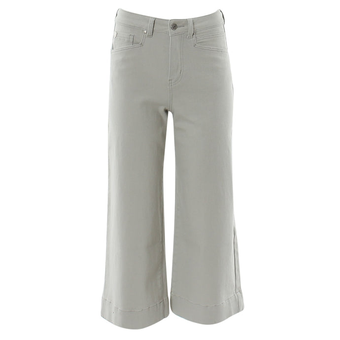 Ladies Drew Wide Leg Crop Jean - Putty-Ghost Front View