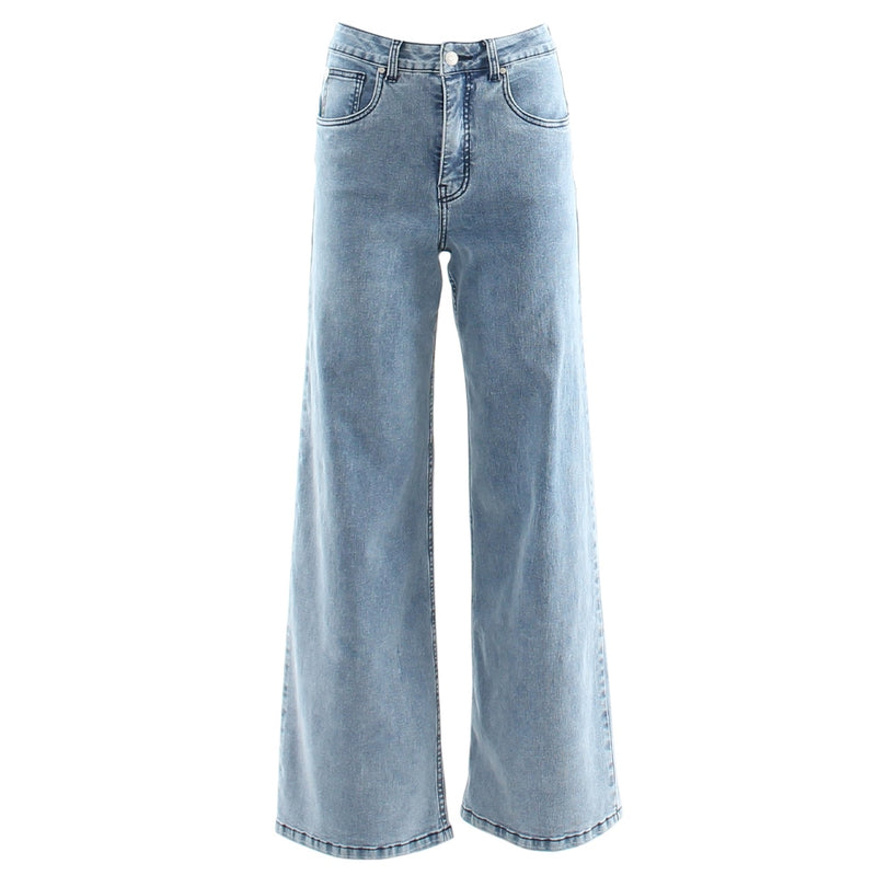 Ladies Simone Wide Leg Jeans-Ghost Front View