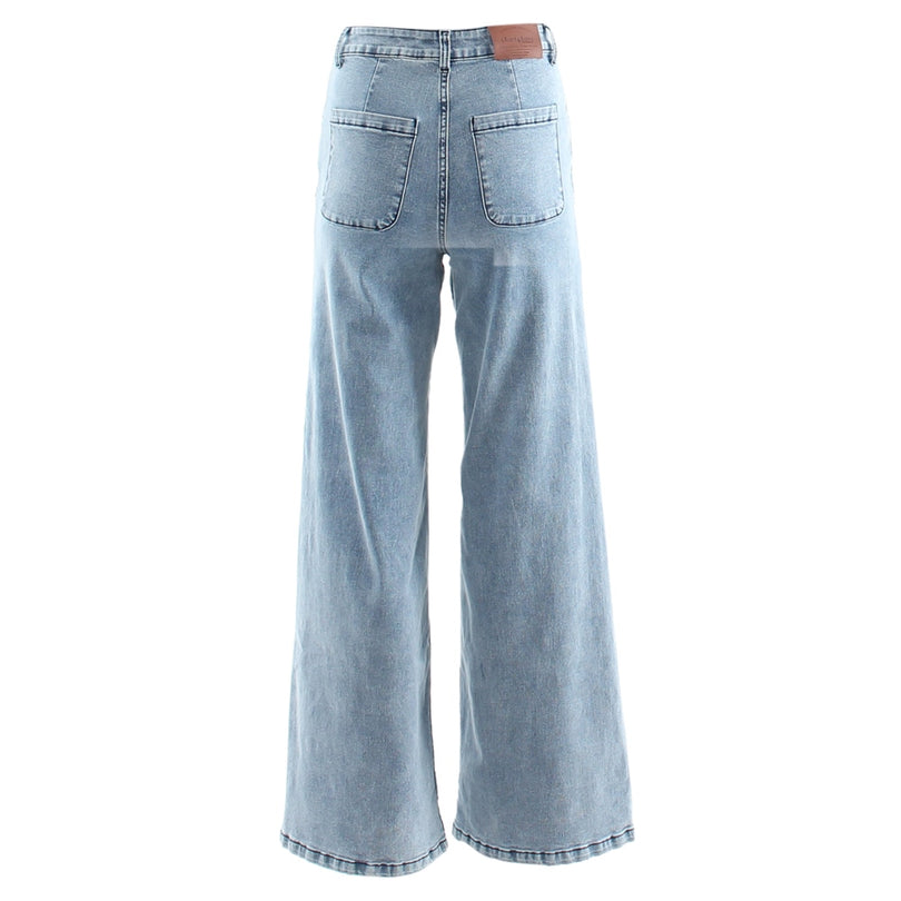 RANT & RAVE LADIES Simone Wide Leg Jeans Ice Blue detail view
