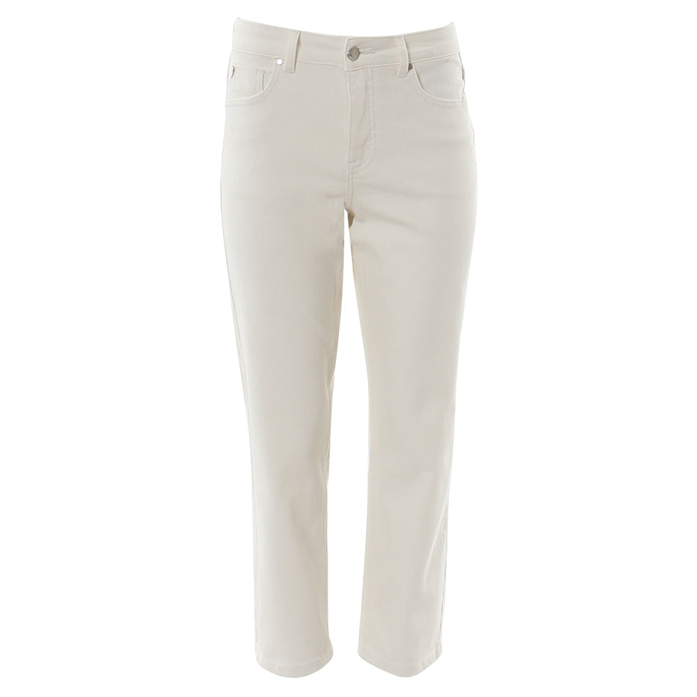 Ladies Siobhan Soft White Mom Jeans-Front View