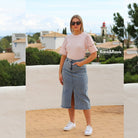 RANT & RAVE LADIES Maria Ice Blue Denim Skirt ICE BLUE side view