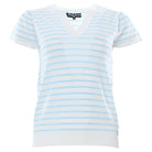 RANT & RAVE LADIES Eden Sky Blue Stripe Short Sleeve Knitted Top SKY BLUE detail view