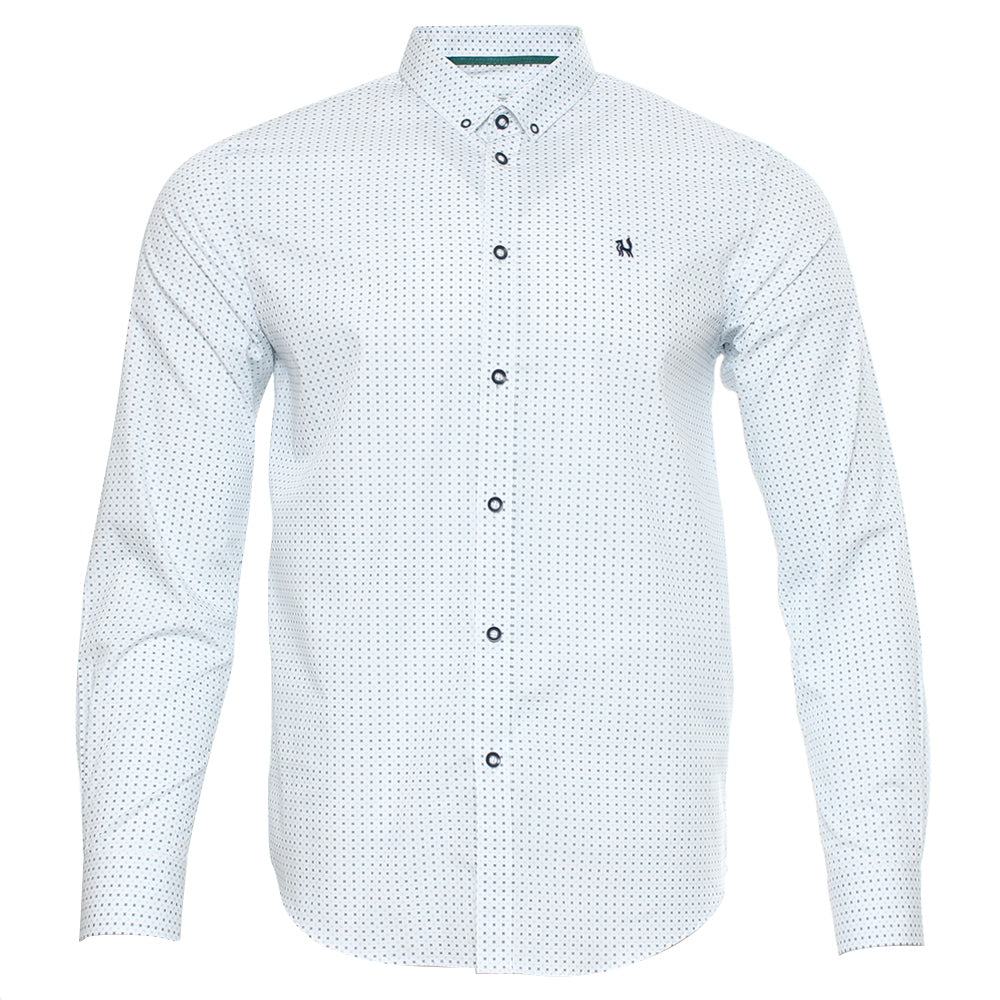 Men's Conor Shirt - White-Ghost Front View