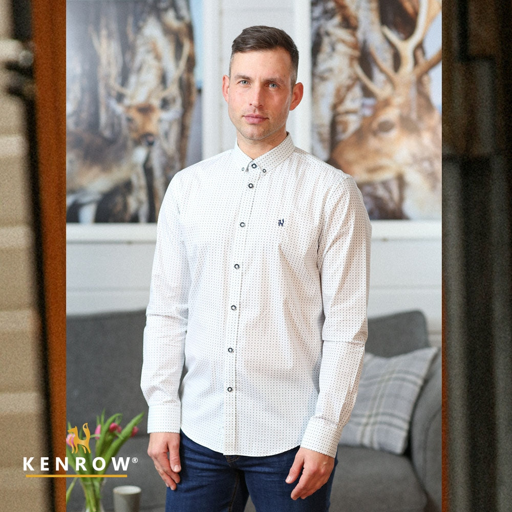 Men's Conor Shirt - White-Model Front View