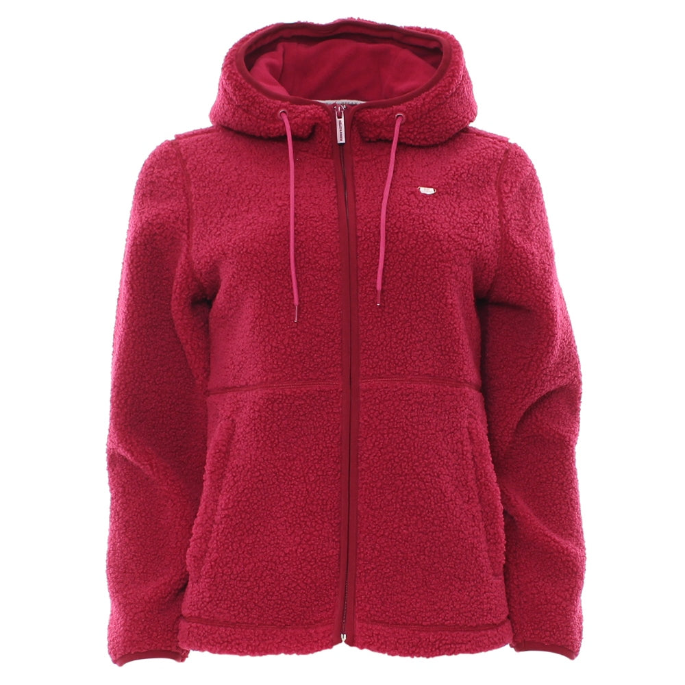 Ladies Relax & Renew Alma Teddy Zip hood - Cerise Pink-Front View