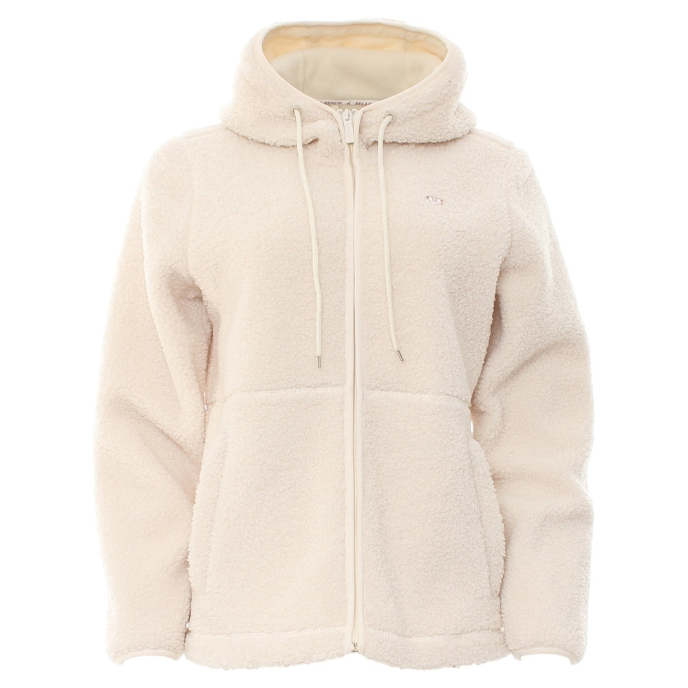 Ladies Relax & Renew Alma Teddy Zip hood - Soft White-Front View